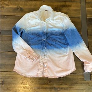 Free People denim dip dye shirt